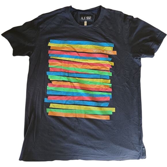 Armani Jeans | Black, Graphic T-Shirt | Size Large - Picture 1 of 5